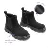 image:imageDREAM PAIRS Girls Chelsea Boots Side Zipper Lug Sole Ankle Booties ToddlerLittle KidBig KidBlack Suede