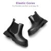image:imageDREAM PAIRS Girls Chelsea Boots Side Zipper Lug Sole Ankle Booties ToddlerLittle KidBig KidBlackpu