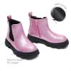 image:imageDREAM PAIRS Girls Chelsea Boots Side Zipper Lug Sole Ankle Booties ToddlerLittle KidBig KidPink