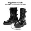 image:imageDREAM PAIRS Girls Combat Boots Side Zipper Ankle Booties ToddlerLittle KidBig KidAll Black