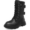 image:imageDREAM PAIRS Girls Combat Boots Side Zipper Ankle Booties ToddlerLittle KidBig KidBlack
