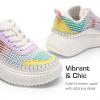 image:imageDREAM PAIRS Girls Fashion Sneakers Tennis Shoes Kids Platform Lightweight Lace Up Casual Walking Shoes