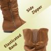 image:imageDREAM PAIRS Girls Faux Fur Lined Knee High Winter Riding BootsToddlerLittle KidBig KidTan