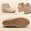 image:imageDREAM PAIRS Girls Low Wedge Heel Booties Side Zipper Ankle Boots ToddlerLittle KidBig KidBeige