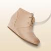 image:imageDREAM PAIRS Girls Low Wedge Heel Booties Side Zipper Ankle Boots ToddlerLittle KidBig KidBeige