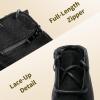 image:imageDREAM PAIRS Girls Low Wedge Heel Booties Side Zipper Ankle Boots ToddlerLittle KidBig KidBlack