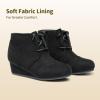 image:imageDREAM PAIRS Girls Low Wedge Heel Booties Side Zipper Ankle Boots ToddlerLittle KidBig KidBlack
