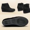 image:imageDREAM PAIRS Girls Low Wedge Heel Booties Side Zipper Ankle Boots ToddlerLittle KidBig KidBlack