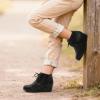 image:imageDREAM PAIRS Girls Low Wedge Heel Booties Side Zipper Ankle Boots ToddlerLittle KidBig KidBlackpu