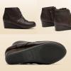 image:imageDREAM PAIRS Girls Low Wedge Heel Booties Side Zipper Ankle Boots ToddlerLittle KidBig KidBrownpu