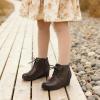 image:imageDREAM PAIRS Girls Low Wedge Heel Booties Side Zipper Ankle Boots ToddlerLittle KidBig KidBrownpu