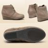 image:imageDREAM PAIRS Girls Low Wedge Heel Booties Side Zipper Ankle Boots ToddlerLittle KidBig KidTaupe