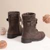 image:imageDREAM PAIRS Girls Mid Calf Combat Ankle Lace up BootsBrown