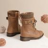 image:imageDREAM PAIRS Girls Mid Calf Combat Ankle Lace up BootsCamel