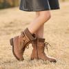 image:imageDREAM PAIRS Girls Mid Calf Combat Ankle Lace up BootsCamel