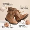image:imageDREAM PAIRS Girls Mid Calf Combat Ankle Lace up BootsCamel