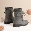 image:imageDREAM PAIRS Girls Mid Calf Combat Ankle Lace up BootsGrey