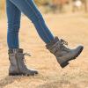 image:imageDREAM PAIRS Girls Mid Calf Combat Ankle Lace up BootsGreyz