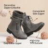 image:imageDREAM PAIRS Girls Mid Calf Combat Ankle Lace up BootsGreyz