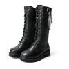 image:imageDREAM PAIRS Girls Riding Boots Knee High Side Zipper Mid Calf Shoes Little KidBig KidBlack