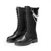 image:imageDREAM PAIRS Girls Riding Boots Knee High Side Zipper Mid Calf Shoes Little KidBig KidBlackknitting