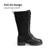 image:imageDREAM PAIRS Girls Riding Boots Knee High Side Zipper Mid Calf Shoes Little KidBig KidBlackknitting