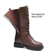 image:imageDREAM PAIRS Girls Riding Boots Knee High Side Zipper Mid Calf Shoes Little KidBig KidDark Brown