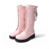 image:imageDREAM PAIRS Girls Riding Boots Knee High Side Zipper Mid Calf Shoes Little KidBig KidPink