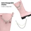 image:imageDREAM PAIRS Girls Riding Boots Knee High Side Zipper Mid Calf Shoes Little KidBig KidPink