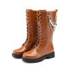 image:imageDREAM PAIRS Girls Riding Boots Knee High Side Zipper Mid Calf Shoes Little KidBig KidTan