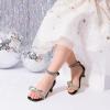 image:imageDREAM PAIRS Girls Sandals Ankle Strap Square Toe Low Heel Bow Flower Dress ShoesBlack