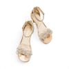 image:imageDREAM PAIRS Girls Sandals Ankle Strap Square Toe Low Heel Bow Flower Dress ShoesChampagnerhinestone