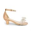 image:imageDREAM PAIRS Girls Sandals Ankle Strap Square Toe Low Heel Bow Flower Dress ShoesChampagnerhinestone
