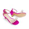 image:imageDREAM PAIRS Girls Sandals Ankle Strap Square Toe Low Heel Bow Flower Dress ShoesHot Pink