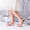 image:imageDREAM PAIRS Girls Sandals Ankle Strap Square Toe Low Heel Bow Flower Dress ShoesSilver