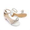 image:imageDREAM PAIRS Girls Sandals Ankle Strap Square Toe Low Heel Bow Flower Dress ShoesWhite
