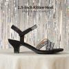 image:imageDREAM PAIRS Girls Sandals Low Heel Dress Open Toe Sandals Flower Wedding Party for Little KidBig KidBlack