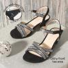 image:imageDREAM PAIRS Girls Sandals Low Heel Dress Open Toe Sandals Flower Wedding Party for Little KidBig KidBlack