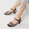 image:imageDREAM PAIRS Girls Sandals Low Heel Dress Open Toe Sandals Flower Wedding Party for Little KidBig KidBlack