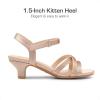 image:imageDREAM PAIRS Girls Sandals Low Heel Dress Open Toe Sandals Flower Wedding Party for Little KidBig KidChampagnesatin