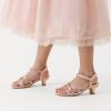 image:imageDREAM PAIRS Girls Sandals Low Heel Dress Open Toe Sandals Flower Wedding Party for Little KidBig KidChampagnesatin
