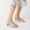 image:imageDREAM PAIRS Girls Sandals Low Heel Dress Open Toe Sandals Flower Wedding Party for Little KidBig KidSilver