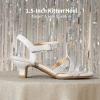 image:imageDREAM PAIRS Girls Sandals Low Heel Dress Open Toe Sandals Flower Wedding Party for Little KidBig KidSilver