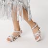 image:imageDREAM PAIRS Girls Sandals Low Heel Dress Open Toe Sandals Flower Wedding Party for Little KidBig KidWhite
