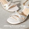 image:imageDREAM PAIRS Girls Sandals Low Heel Dress Open Toe Sandals Flower Wedding Party for Little KidBig KidWhite