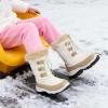 image:imageDREAM PAIRS Girls Snow Boots Warm Cozy AntiSlip Lightweight Mid Calf Faux Fur Lining Winter Shoes for LittleBig KidsBeigeWhite