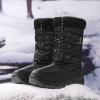image:imageDREAM PAIRS Girls Snow Boots Warm Cozy AntiSlip Lightweight Mid Calf Faux Fur Lining Winter Shoes for LittleBig KidsBlack