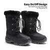 image:imageDREAM PAIRS Girls Snow Boots Warm Cozy AntiSlip Lightweight Mid Calf Faux Fur Lining Winter Shoes for LittleBig KidsBlack