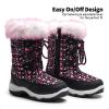 image:imageDREAM PAIRS Girls Snow Boots Warm Cozy AntiSlip Lightweight Mid Calf Faux Fur Lining Winter Shoes for LittleBig KidsBlackPink