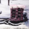 image:imageDREAM PAIRS Girls Snow Boots Warm Cozy AntiSlip Lightweight Mid Calf Faux Fur Lining Winter Shoes for LittleBig KidsBlackPink